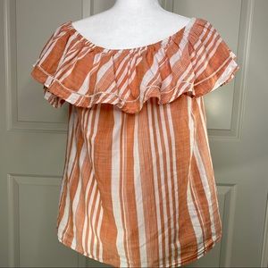 Marc New York orange white short sleeve top